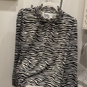J. Crew Black and White Zebra Print Blouse.  Lined.